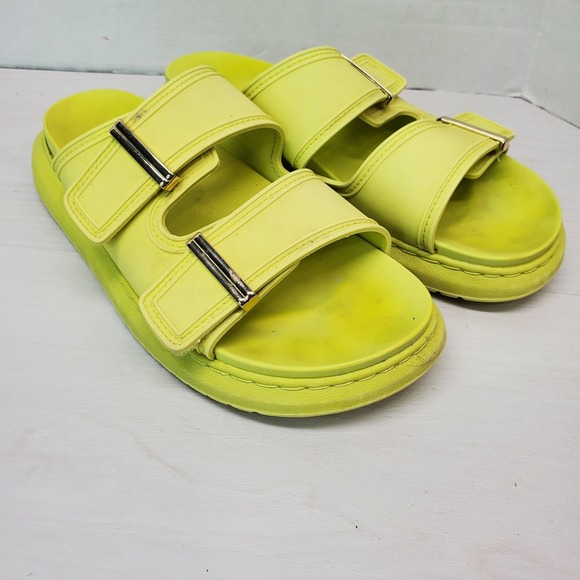 Madden‎ Girl Kingsley Lime Green Double Strap Slide Sandals Size 10M Platform - Picture 4 of 16